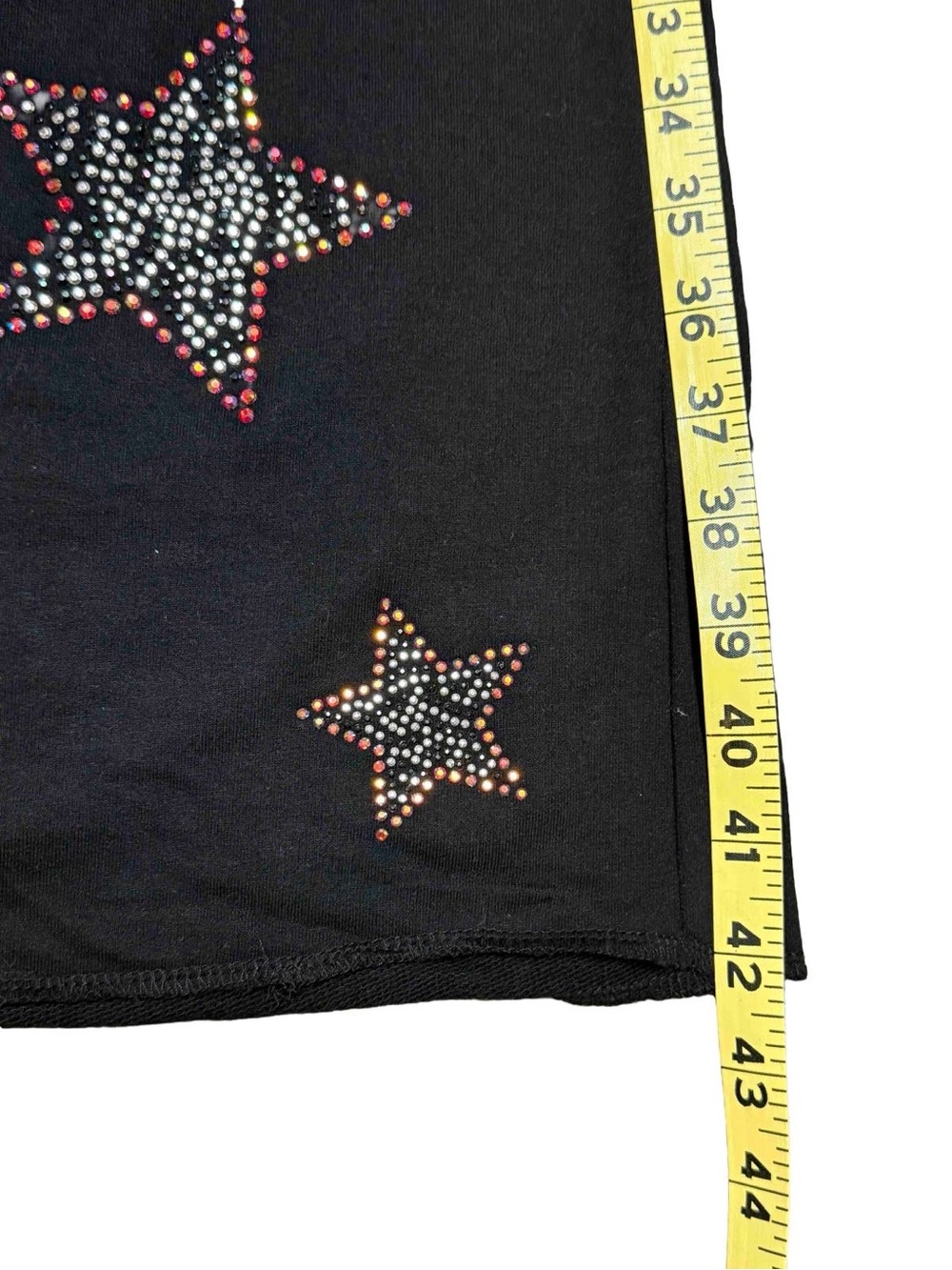 Rue21 Y2K Black Red Rhinestone Star Wide Leg Lounge Pants XL Big and Tall - Picture 4 of 8